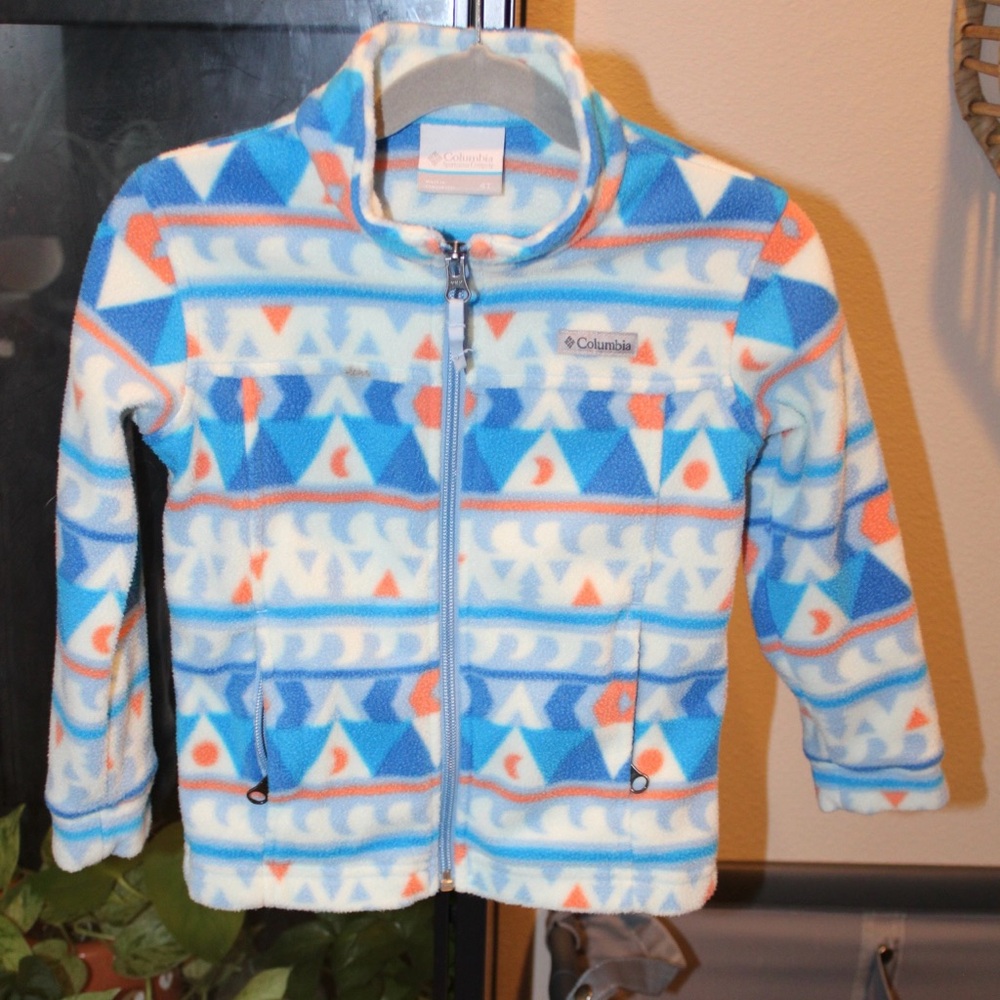 Columbia Kids' Fleece Jacket - Blue and Orange Stripes